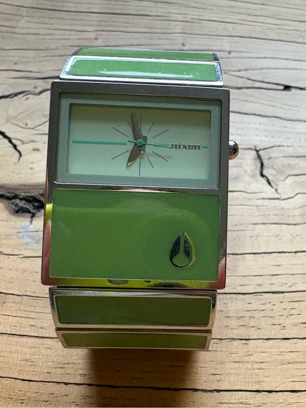 Nixon The Chalet Mint Green Panel Stainless Bracelet Watch